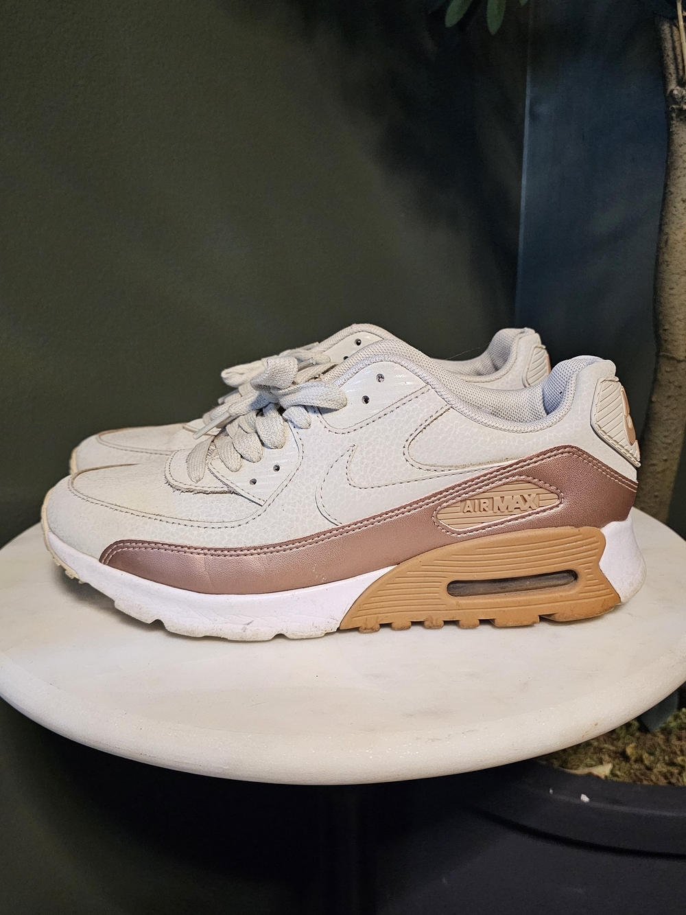 Nike Air Max White and Rose Gold Sneakers